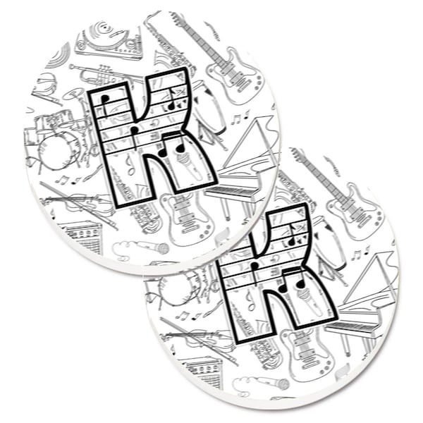 Carolines Treasures Letter K Musical Note Letters Cup Holder Car Coaster, PK2 CJ2007-KCARC - main